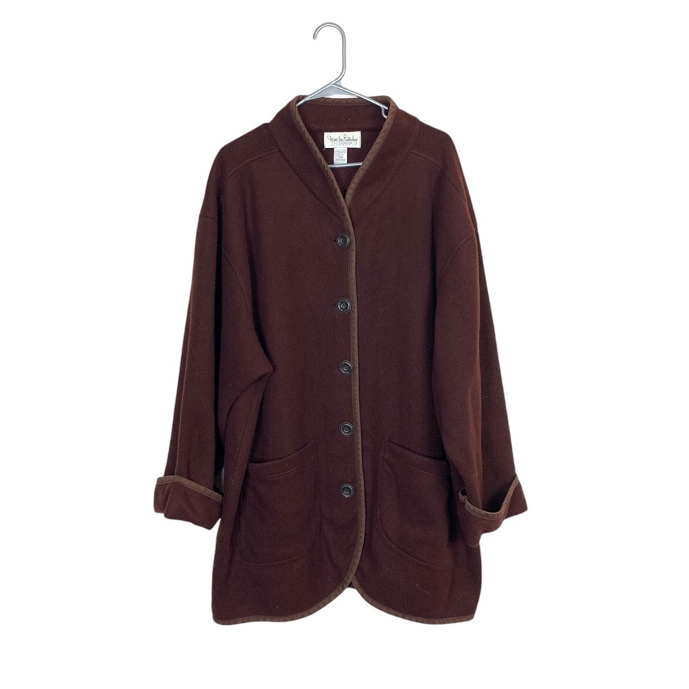 Vintage Diane Von Furstenberg color authority fleece button coat size 1x/2x
